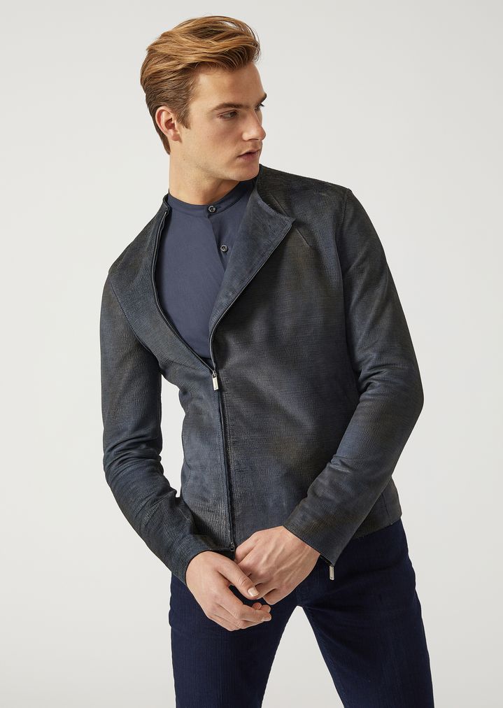 Leather Jacket Man Emporio Armani Emporio Armani Leather Jacket Man F