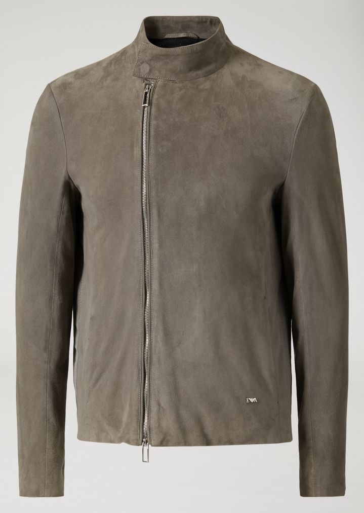 Suede Leather Jacket Man Emporio Armani Emporio Armani Suede Leather Jacket Man R