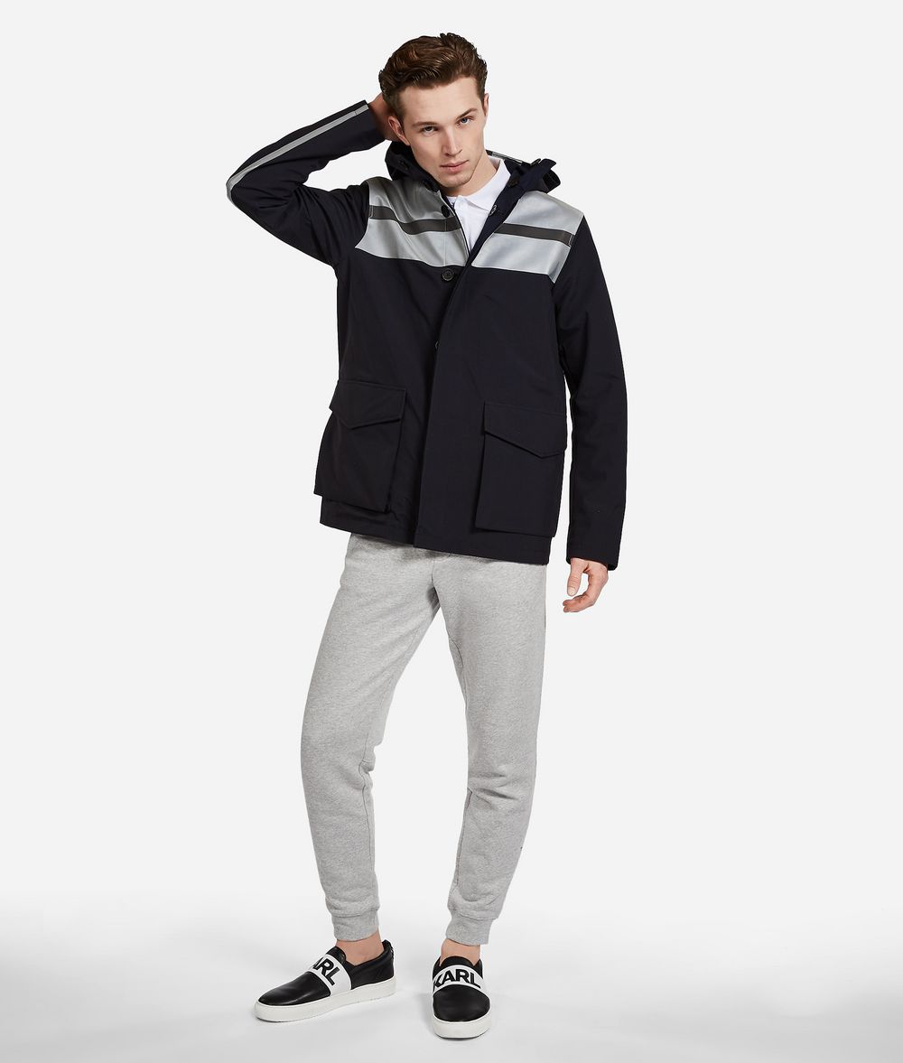 KARL LAGERFELD Reversible Jacket with Reflective Stripes Outerwear Man d