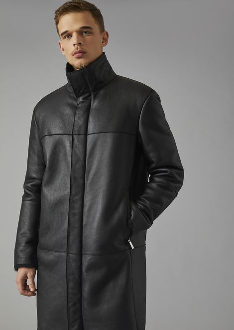 armani leather coat