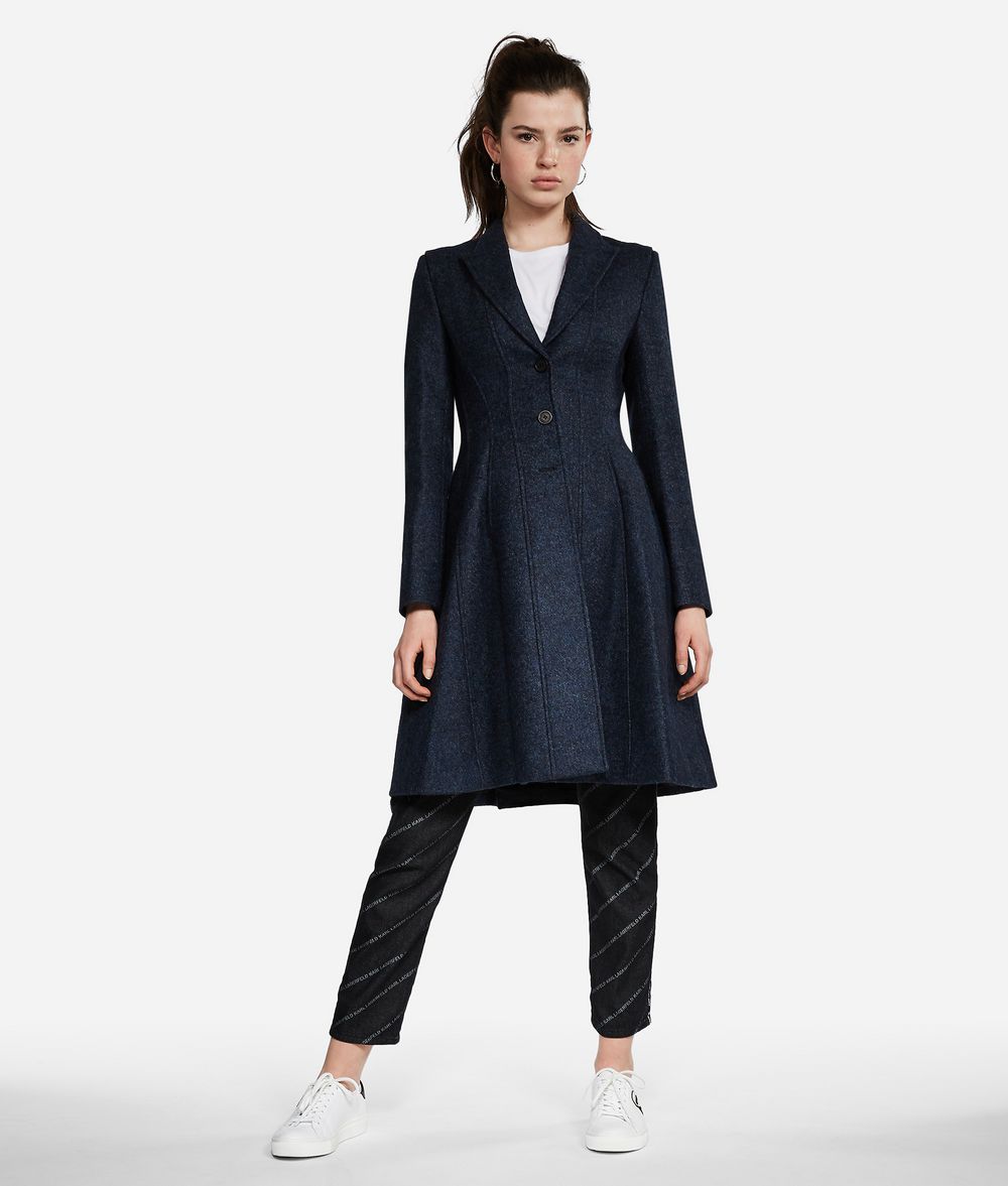 KARL LAGERFELD Mélange Wool Coat Jacket Woman f