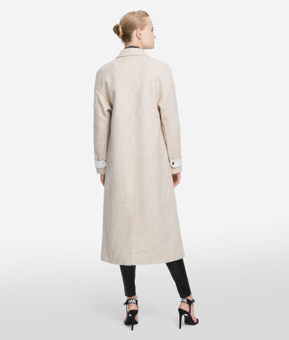 KARL LAGERFELD Textured Wool Blend Coat Coat Woman d