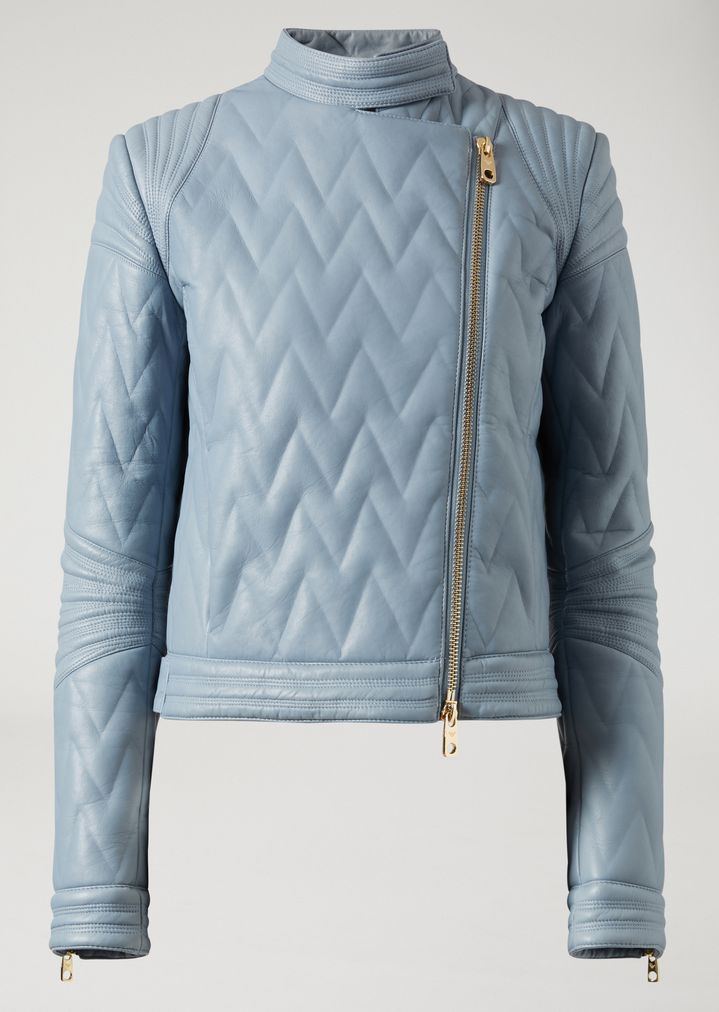 Quilted Leather Biker Jacket Woman Emporio Armani Emporio Armani Quilted Leather Biker Jacket Woman R