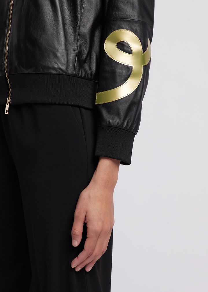 Chinese New Year leather bomber jacket Woman Emporio Armani