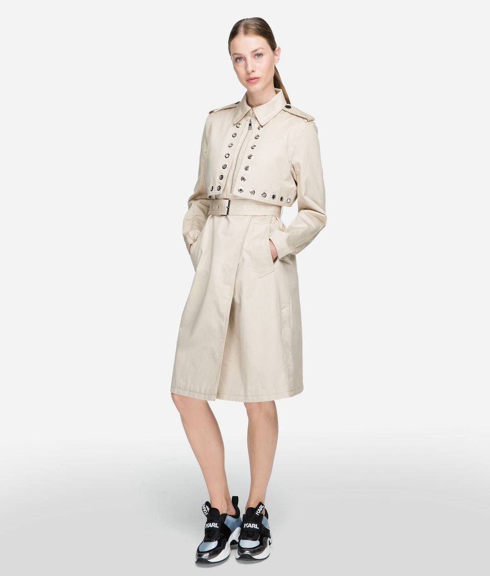 KARL LAGERFELD Trenchcoat mit Ösen Mantel Damen f