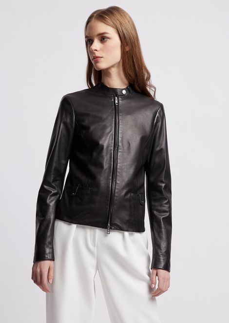 emporio armani women's leather jacket