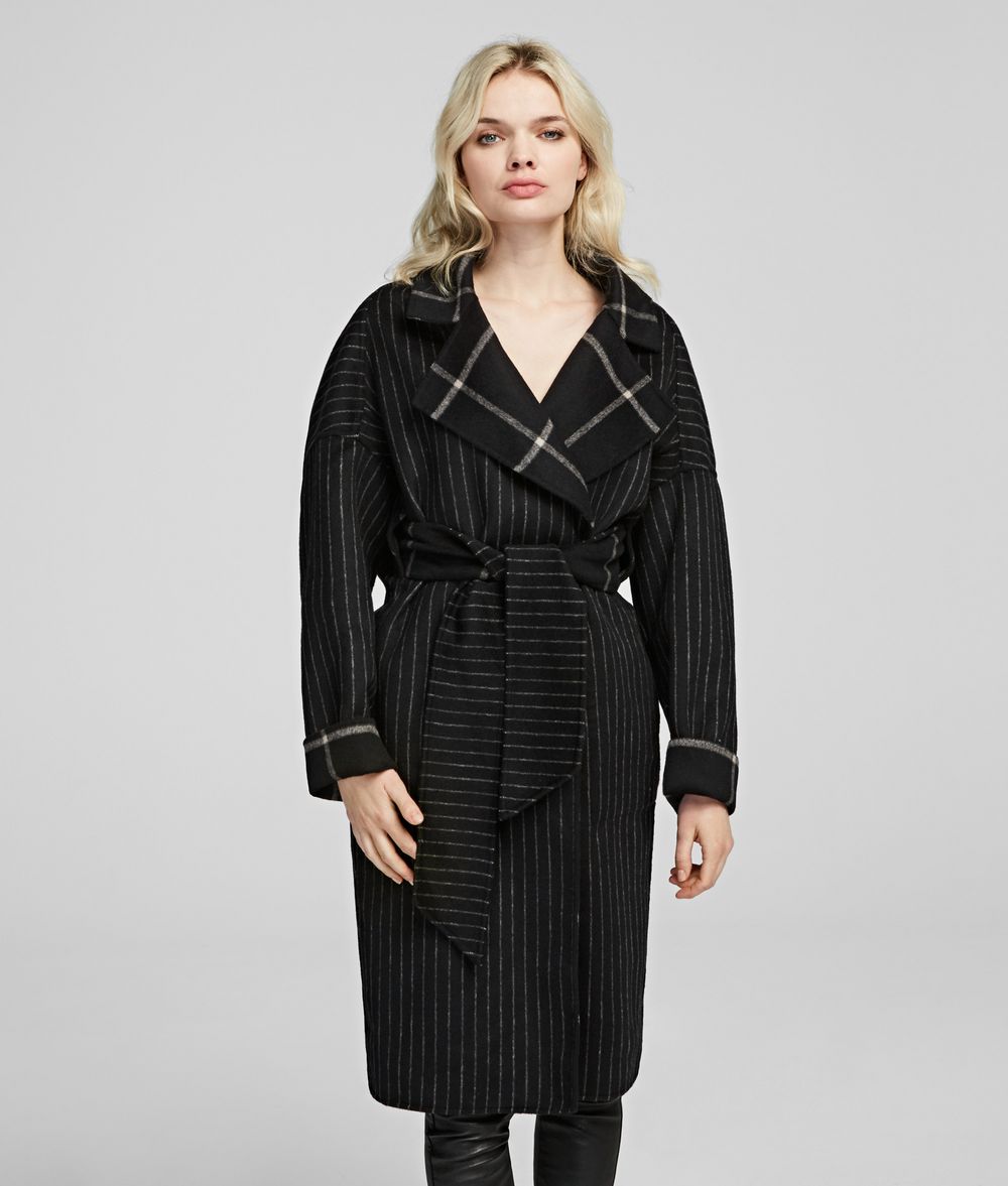 KARL LAGERFELD Mantel aus einem Wolle-Mix mit Gürtel Mantel Damen f