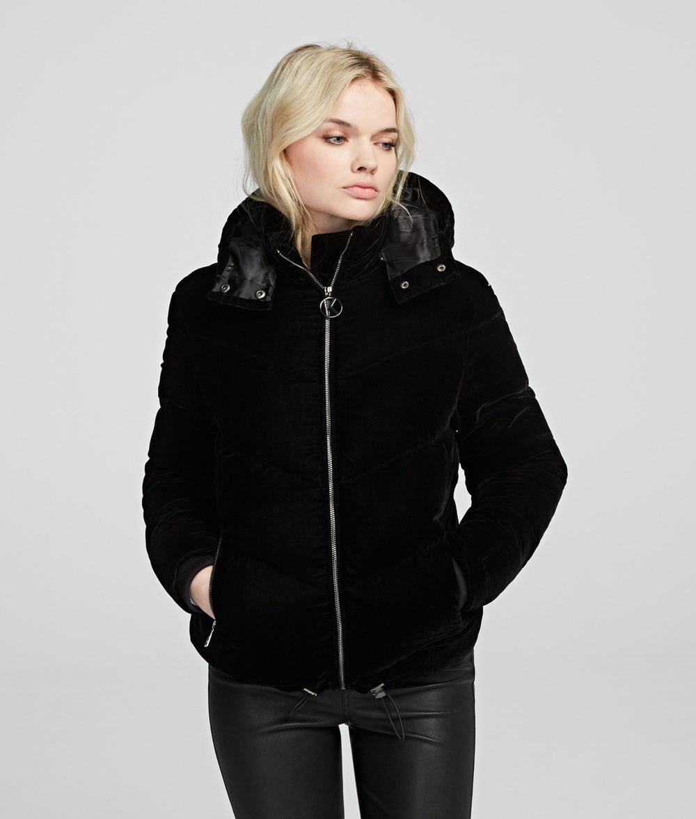 KARL LAGERFELD Velvet Down Jacket Outerwear Woman f