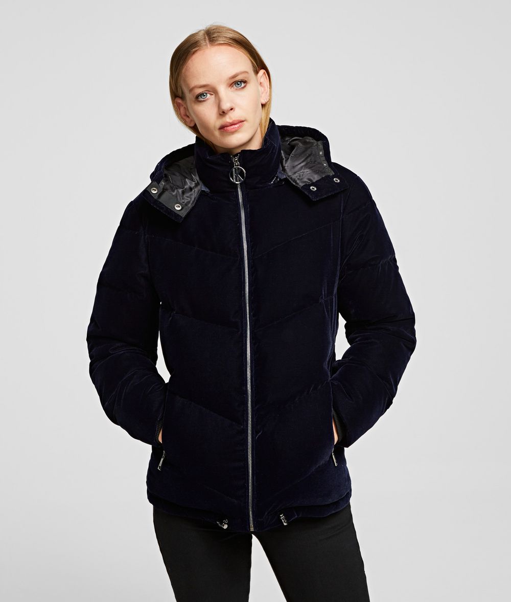 KARL LAGERFELD Velvet Down Jacket Outerwear Woman f