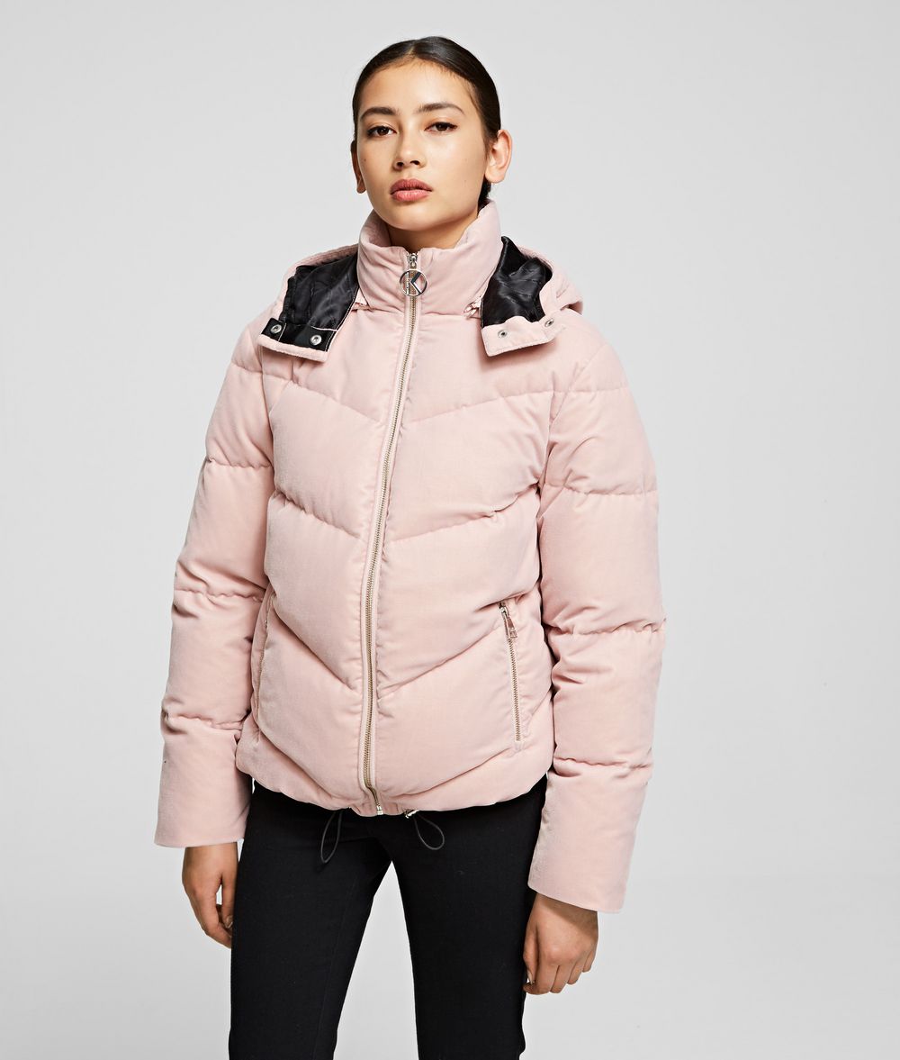 KARL LAGERFELD Velvet Down Jacket Outerwear Woman f