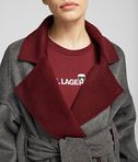 KARL LAGERFELD WOOL BLEND WRAP COAT