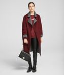 KARL LAGERFELD WOOL BLEND WRAP COAT
